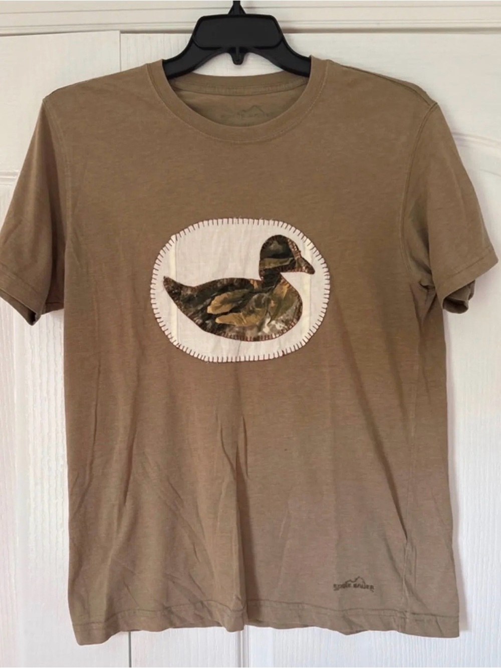 Eddie Bauer Tan Short-Sleeve Tee with Duck Appliqué